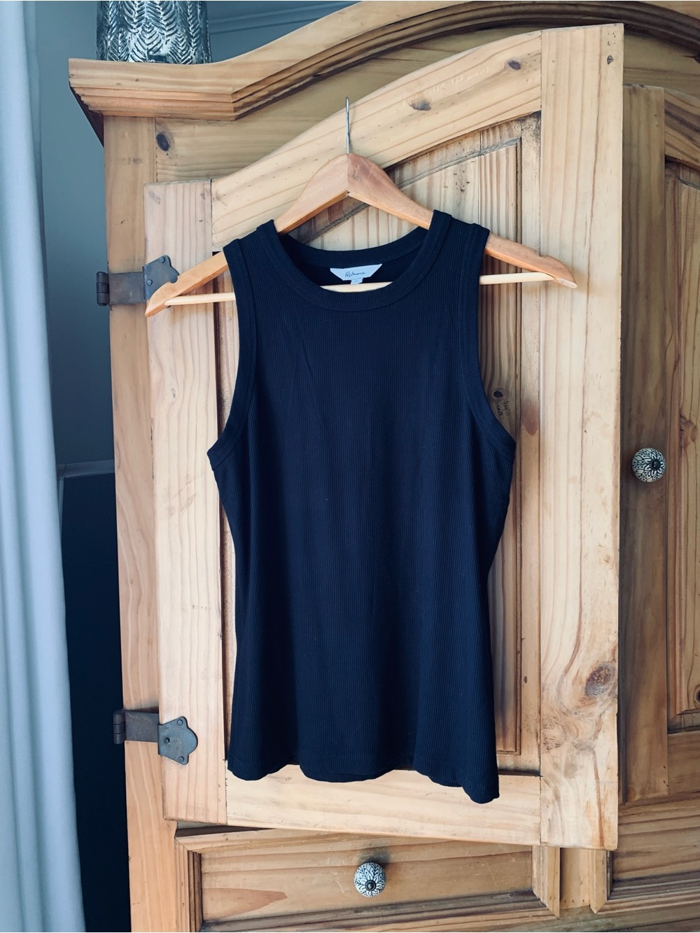 Reitmans Classic Black Soft Ribbed Tank Top